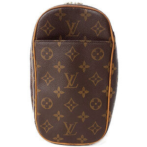 Louis Vuitton Monogram Leather Brown Pochette Ganjou Body Bag